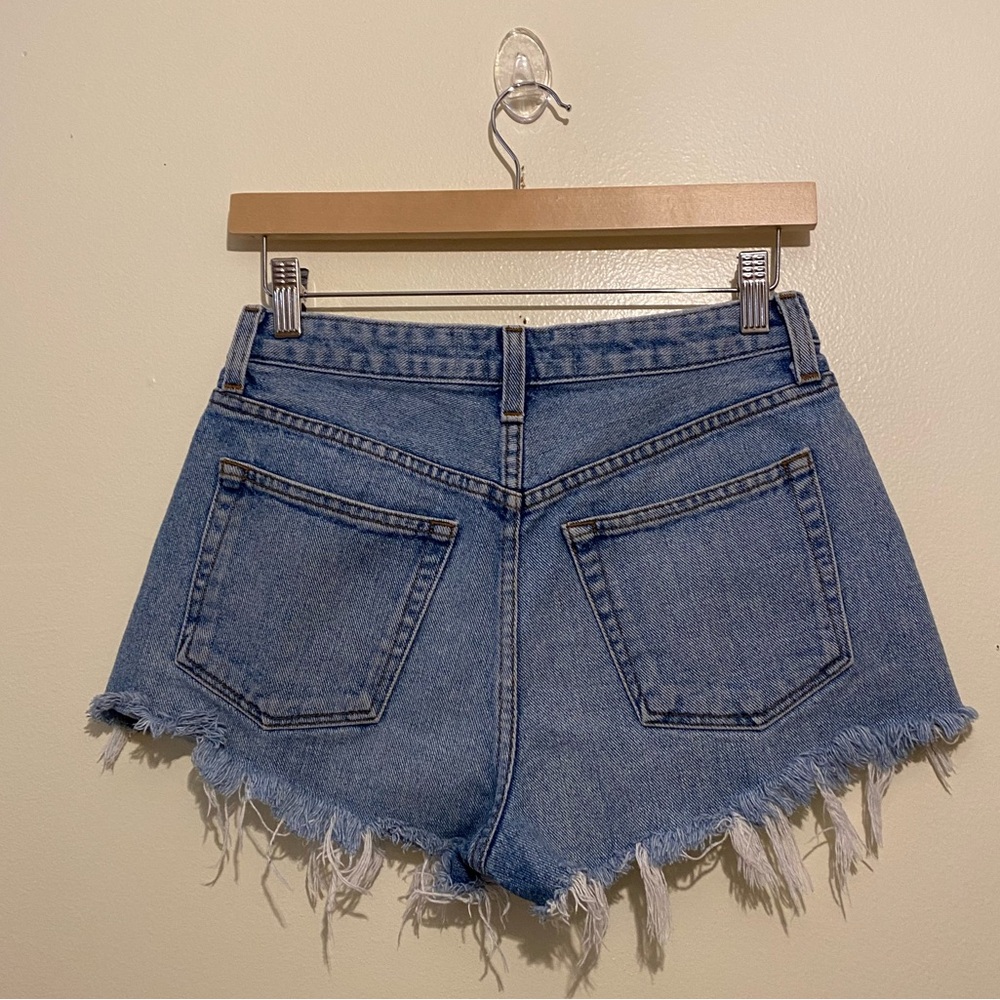Reformation Light Blue Frayed Hem Jean Shorts. Size 26 - Picture 2 of 9